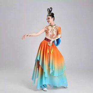 出租敦煌飞天舞蹈服装新款乐鼓舞丝路升莲古典舞演出服艺考打鼓服
