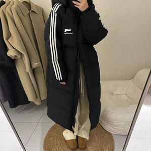 羽绒棉服女2023新款冬季爆款三条杠学生棉袄外套长款过膝羽绒棉衣