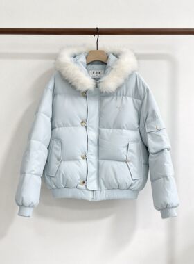 宽松短款大毛领棉服女连帽小个子秋冬休闲百搭显瘦保暖棉衣