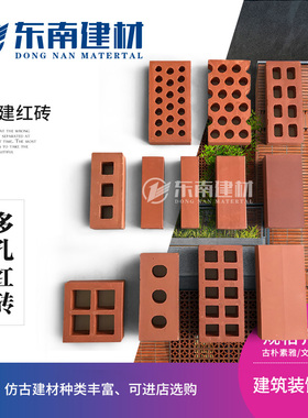 仿古蜂窝多孔砖中建筑砌墙用方砖园林庭院店铺墙地隔断铺贴用砖头