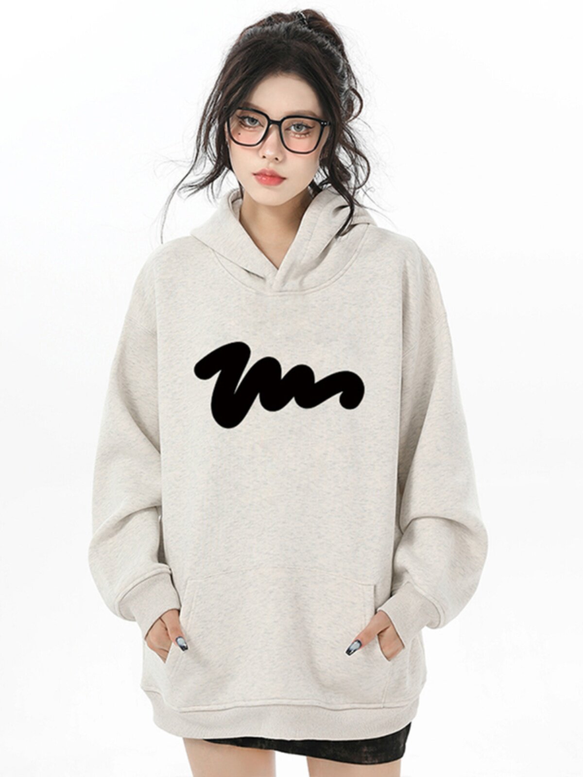 WASSUP Chinese trendy brand simple hooded sweatshirt autumn and winter couple's heavy pure cotton fleece-lined jacket for men and women