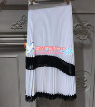 欧时力丹妮2019秋新蕾丝拼接半身百褶裙中裙1ZY3070470