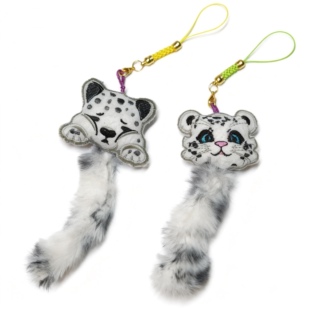 青海河湟刺绣雪豹手机挂件雪豹挂件包挂