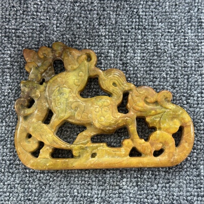 古玩岫玉工艺玉雕高古玉老玉捡漏做旧玉佩玉璧摆件玉石车挂件镂空