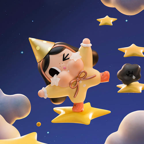正版POPMARTCRYBABY出走的月亮系列手办盲盒摆件礼物