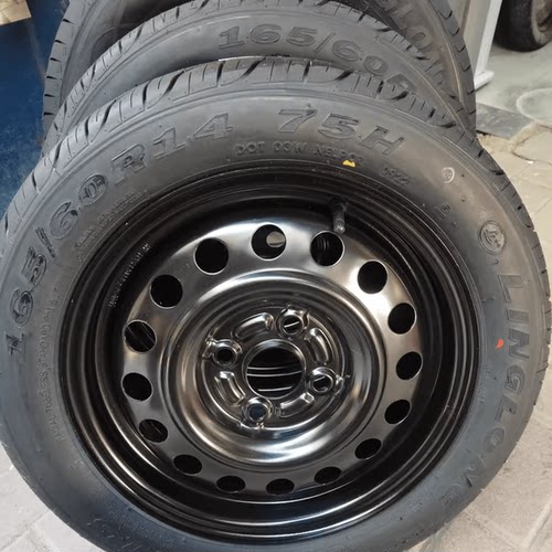 适用比亚迪FO轮毂14寸 比亚迪F0备胎轮胎总成165/60R14钢圈铁备胎