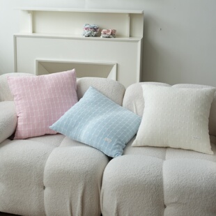 韩系ins风华夫格系列提花抱枕套沙发客厅靠枕靠垫柔软自然感