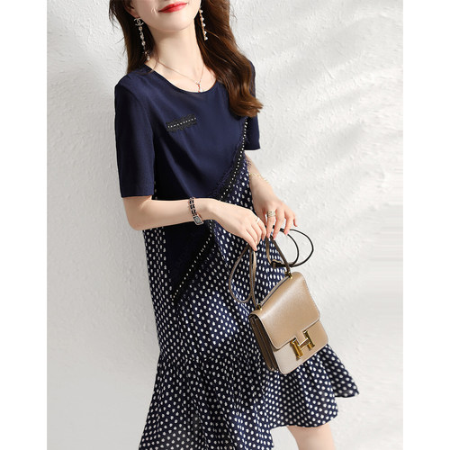 荷叶边T恤裙短袖连衣裙女