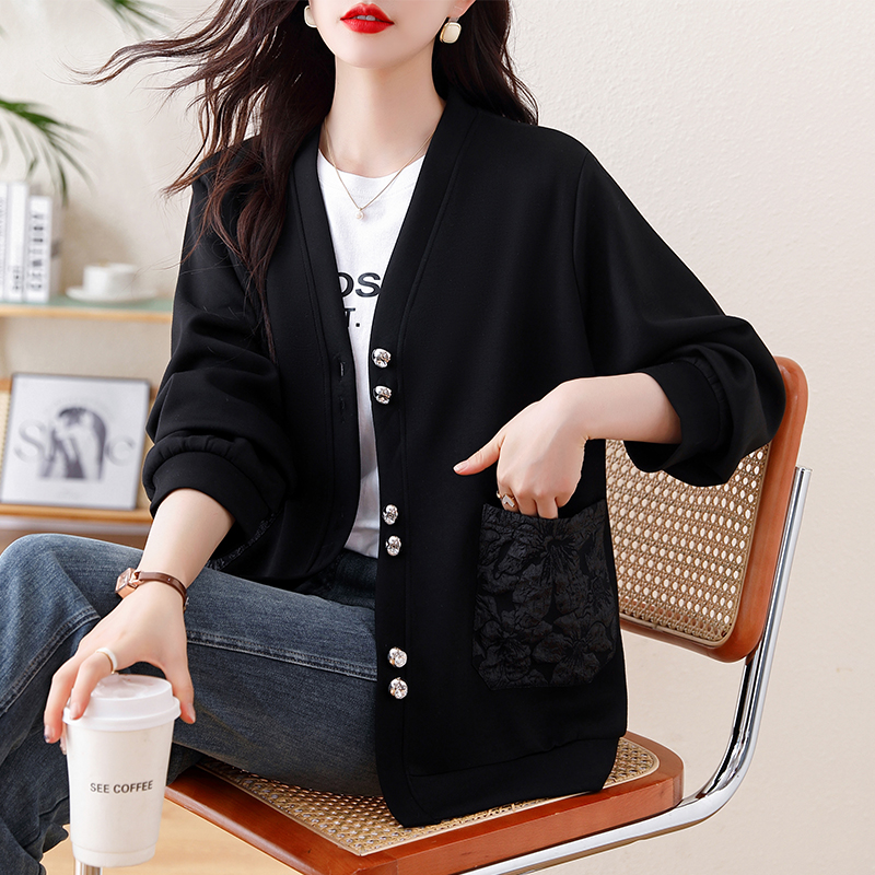 珠片优雅棒球服外套胖mm