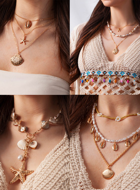 波西米亚度假出游夏日贝壳项链