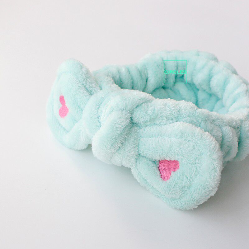 冬季加绒保暖日系心形毛绒发带