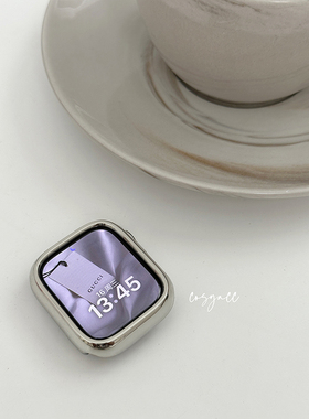 cosyacc适用苹果手表电镀pc边框镂空保护壳iwatch91011代se保护套