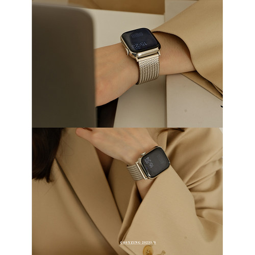 COSYACC适用iwatch11苹果手表麦穗applewatch910代se气质金属表带
