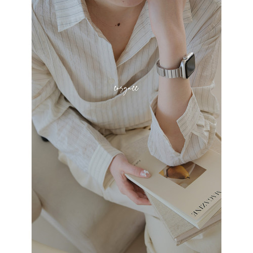 cosyacc适用苹果手表iwatch8910代se不锈钢小蛮腰磁吸气质s11表带