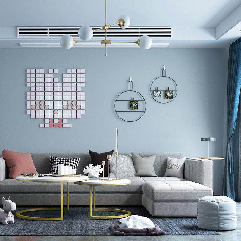 北欧风格地中海蓝色儿童房壁纸现代简约客厅卧室纯色背景墙墙纸