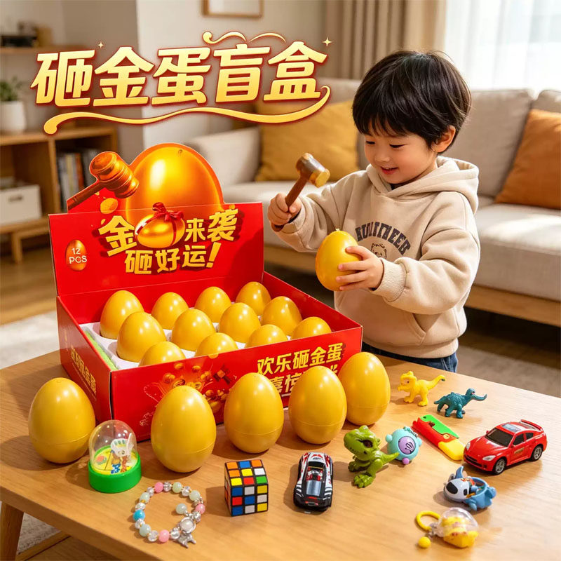 儿童砸金蛋盲盒男孩玩具抽奖洞洞乐女孩生日奖励小学生砸金蛋盲盒