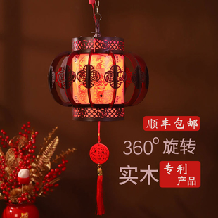 古风红灯笼挂饰2026新款 阳台大门旋转走马灯高端乔迁宫灯吊灯中式