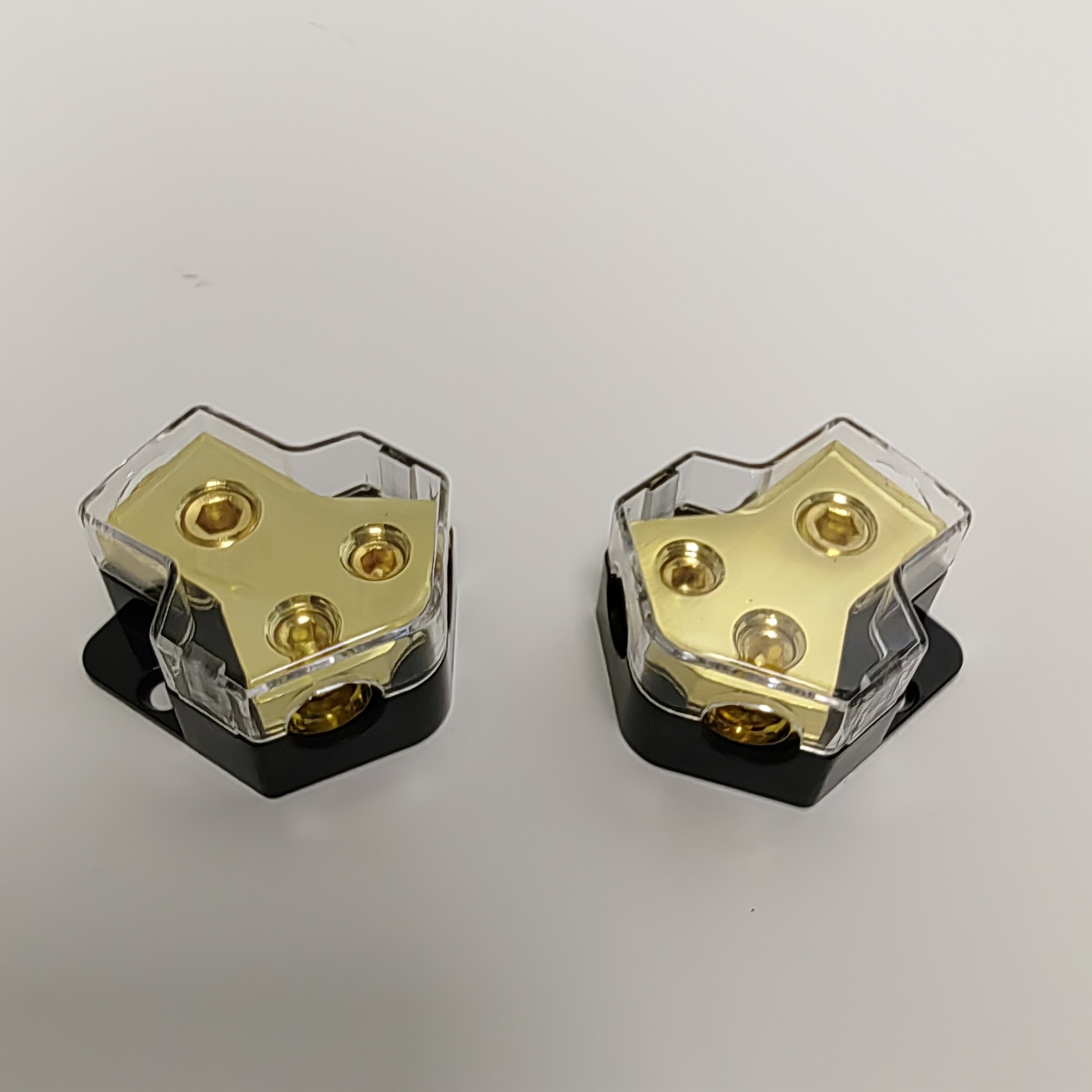 汽车改装一进二出纯铜地线盒集线器分线器负极保险座电源线分线