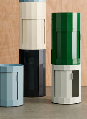 sort丹麦HAY多功能储物收纳柜彩色塑料置物浴室床头Facet Cabinet