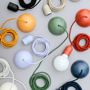 sort丹麦HAY彩色单头吊灯组合插头挂灯泡北欧简约Common set Cord