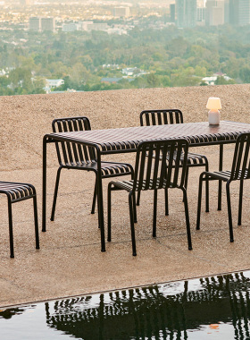 sort丹麦HAY户外桌椅凳钢铁室内休闲椅餐桌北欧现代简约PALISSADE