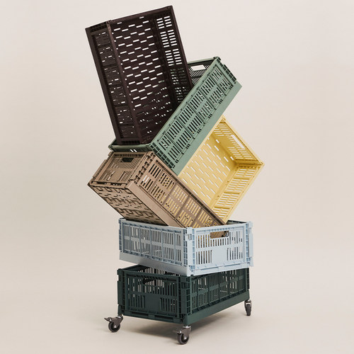 HAY可折叠彩色收纳篮塑料收纳框