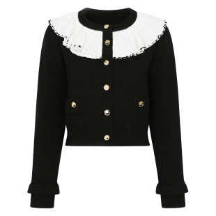 上衣气质网红开衫 通勤拼色针织长袖 外套女 时尚 2639高品质春秋新款