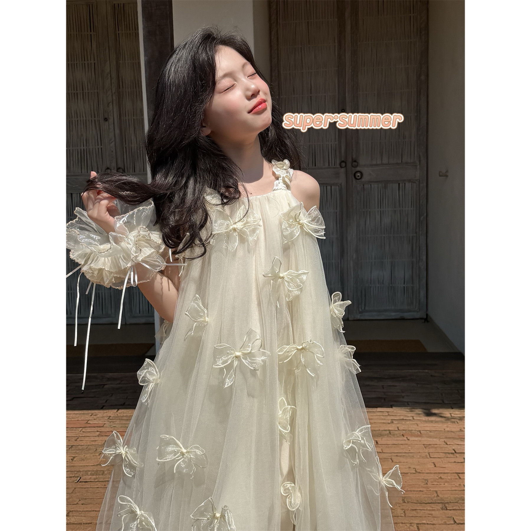 女童26夏季韩版网纱蝴蝶结裙