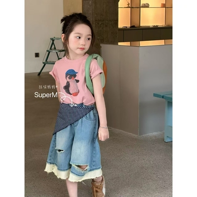 女童夏季卡通印花短袖T恤