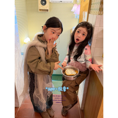 女童26秋季韩版短款风衣外套