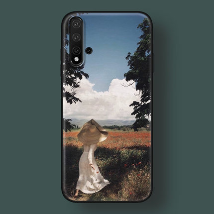 适用华为nova87se手机壳7pro/2/3/4e/5z/5i/6复古文艺田园女孩软