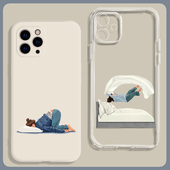 趣味简约文艺少女适用17air苹果16promax手机壳15小米14华为nova13硅胶p70全包mate60透明oppo荣耀200潮vivo