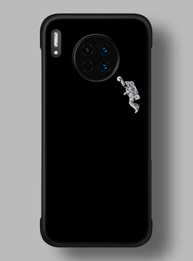 适用华为mate20x 5G版/9/10/30/40pro手机壳简约黑色太空人潮男软