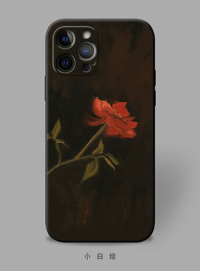 适用苹果12mini/xr/678pluse/iphone11promax手机壳ins冷淡风玫瑰