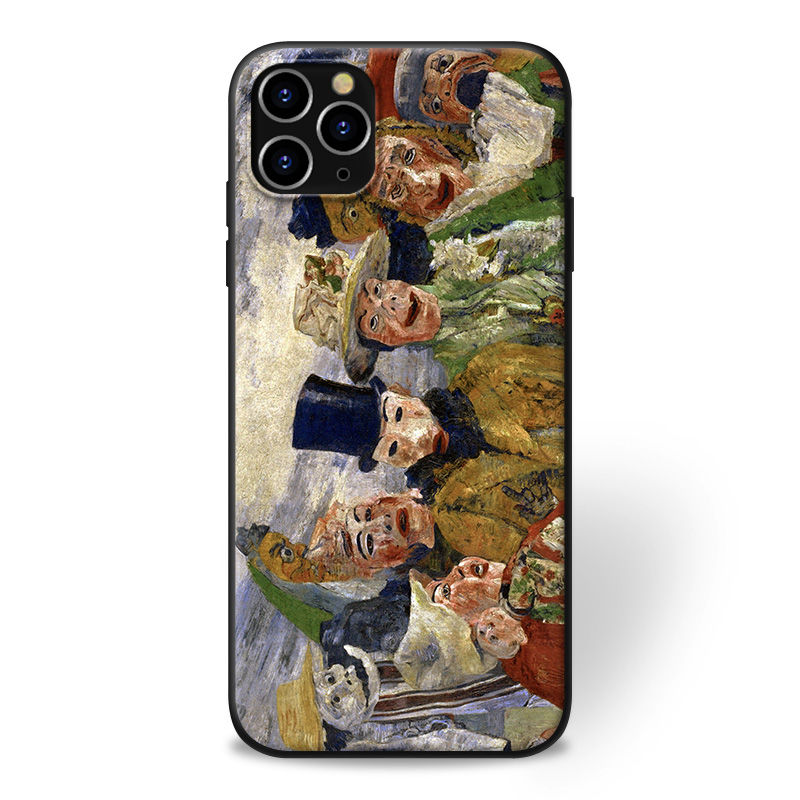 适用苹果12mini手机壳11promax/xr/iphone678pluse恩索尔面具油画