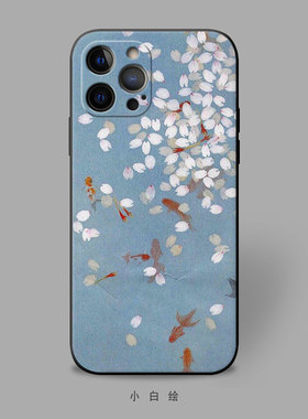 适用苹果12mini/xr/678pluse/iphone11promax手机壳中国风意境软