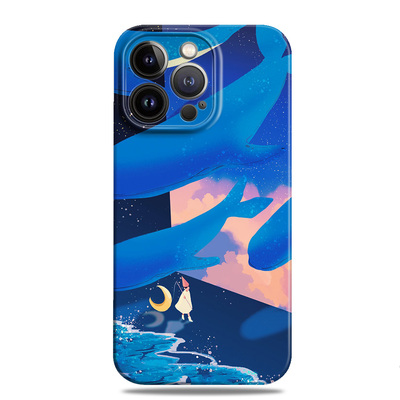 梦幻鲸鱼星空治愈童话深蓝手机壳