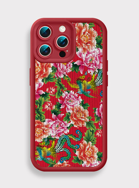红色东北大棉袄趣味个性创意iphone17手机壳适用苹果16小米15华为nova14全包mate60荣耀300防摔vivo一加oppo