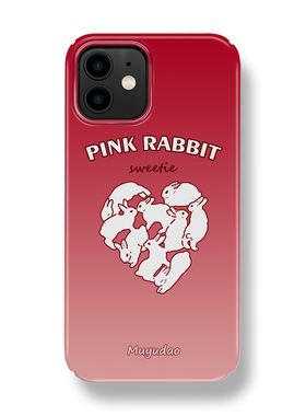 原创欧美复古红色兔子适用苹果14手机壳13promax小米12华为mate30硬P40高级感nova9红米K50荣耀oppo菲林vivo