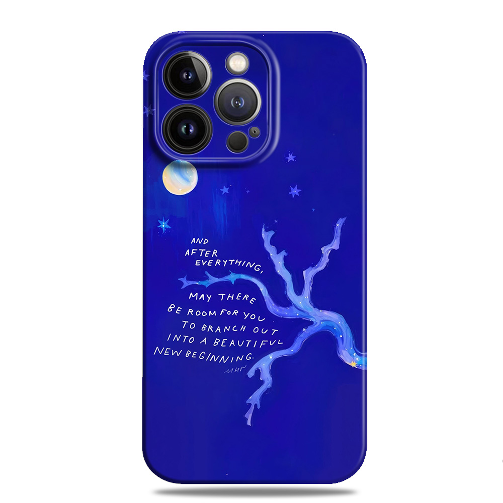 新开始英文励志梦幻星辰手机壳