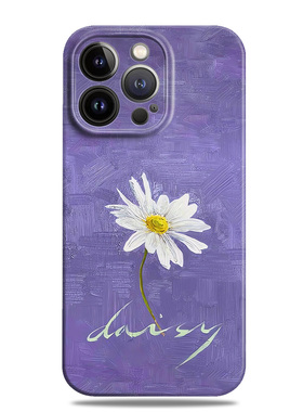 紫色小雏菊女神气质适用苹果15手机壳13promax菲林12小米14华为mate60高级感nova12一加oppo荣耀100全包vivo