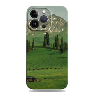雪山草原ins风高级感适用苹果16promax手机壳15iphone12小米14华为mate60菲林p70荣耀全包nova13一加oppovivo