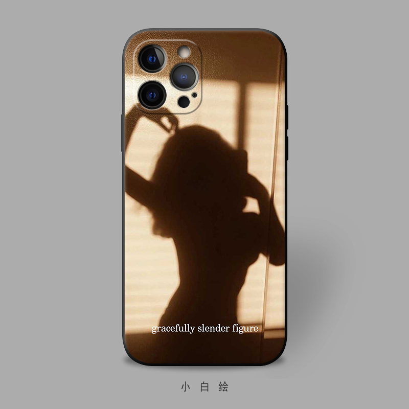 适用苹果12mini/xr/678pluse/iphone11promax手机壳个性倒影女磨