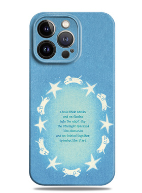 蓝色ins风可爱小狗适用苹果16e手机壳15promax12小米13华为nova14菲林p70荣耀200卡通mate60一加oppo全包vivo