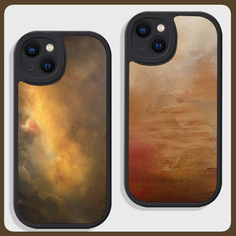 冷淡风艺术抽象高级感适用苹果16promax手机壳15小米14华为nova13硅胶mate60小羊皮P70软oppo荣耀200防摔vivo