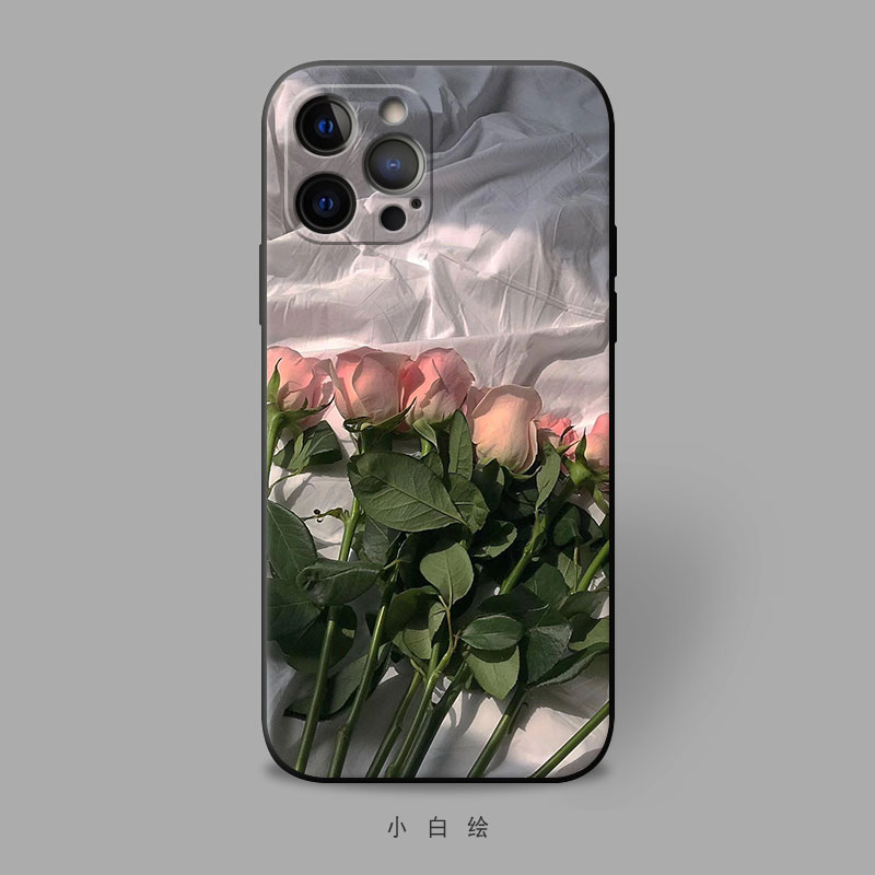 苹果适用ins冷淡风玫瑰手机壳