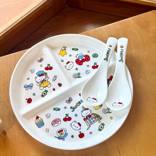 高颜值陶瓷分格餐盘早餐碗米饭碗