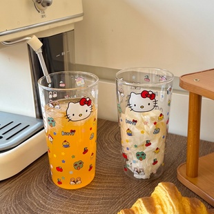 可爱卡通kt耐热玻璃咖啡杯牛奶杯冷饮杯早餐杯啤酒杯水杯送人礼物