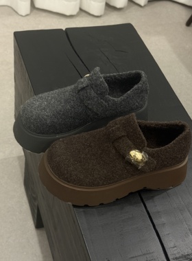 新款加绒真皮雪地靴女冬季保暖加厚底增高勃肯靴女靴4348