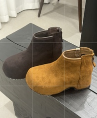 1303女靴2026冬季新款侧拉链低跟加绒时尚百搭女短靴子3802B